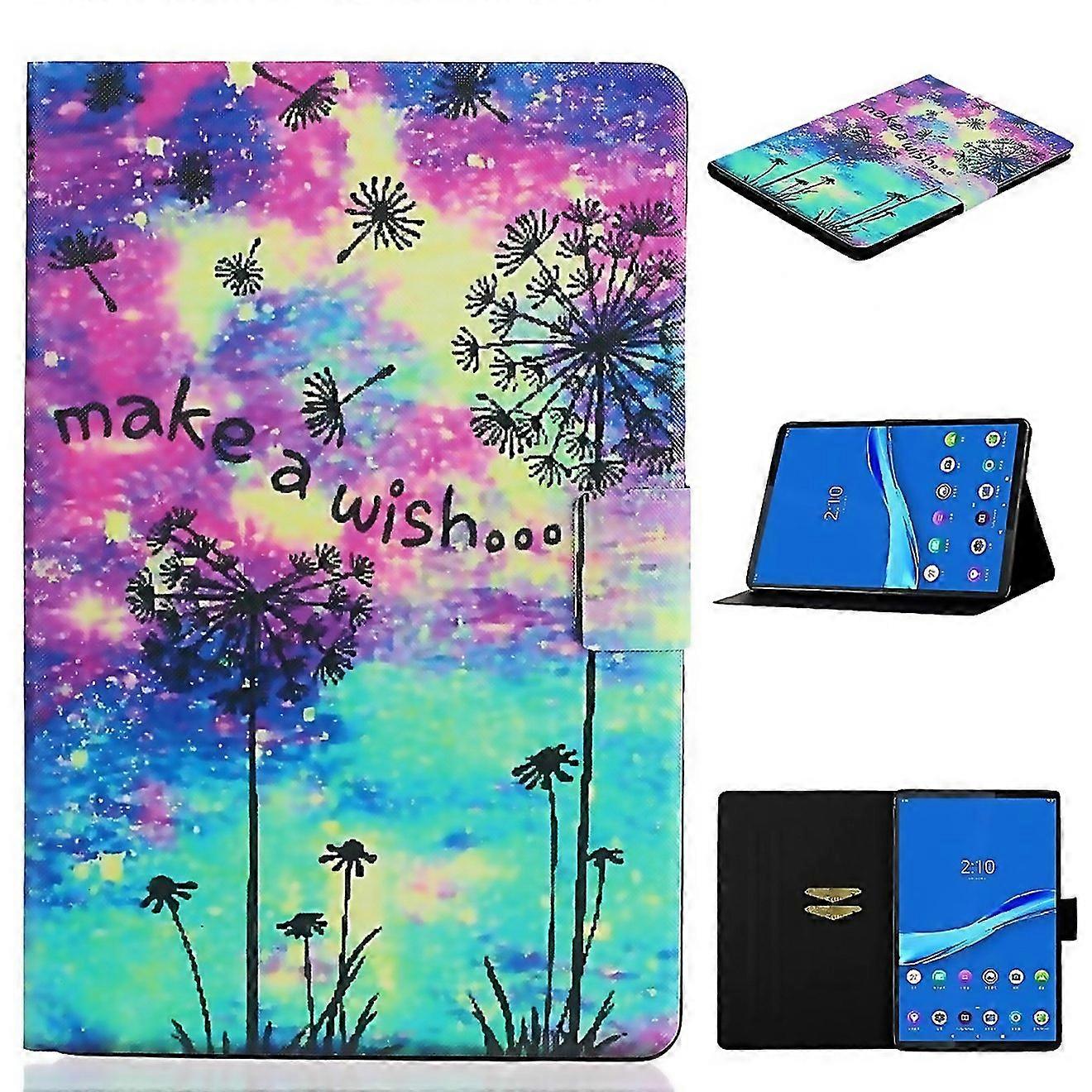 For Coloured Drawing Horizontal Flip Leather Case With Holder Card Slot Sleep Wakeup Function For Le