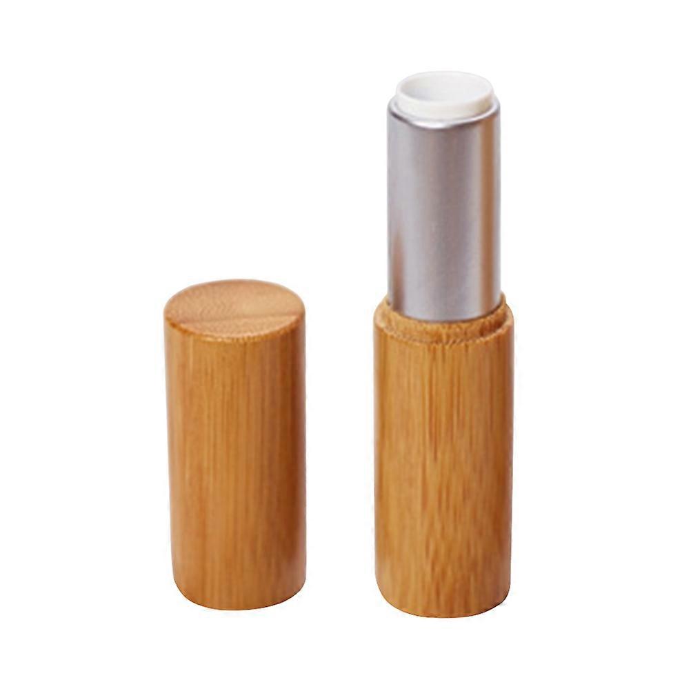 Empty Bamboo Lip Balm Tube for Women Use with Push Wheel Mechanism