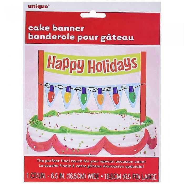 Unique Party Happy Holidays Bunting Christmas Cake Topper