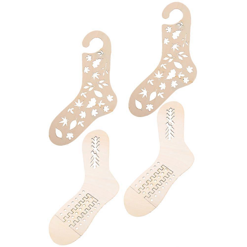 Wooden Sock Blockers Sock Knitting Tools for DIY Hand-Knitting 8Pcs Set