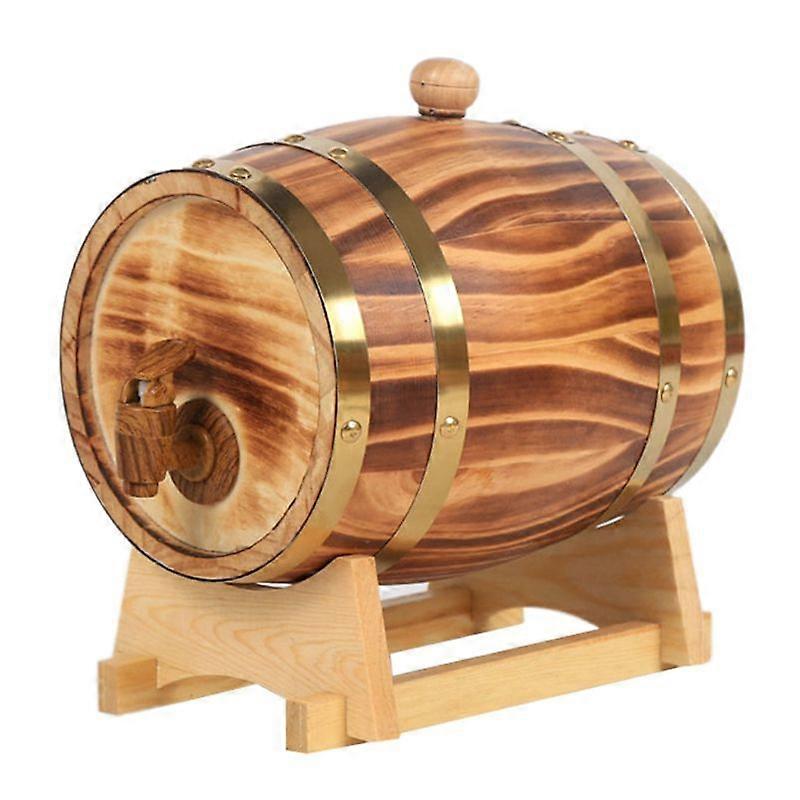 Oak Barrel, 1.5 L / 3 L Oak Storage Barrel Built-in Foil Liner to Your Own Whiskey, Beer, Wine