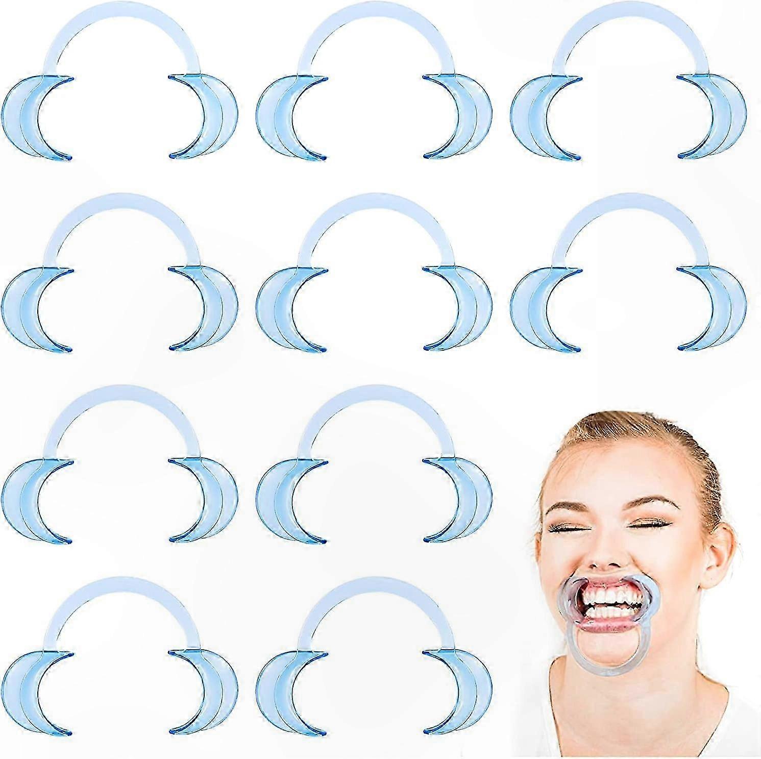 10-Pack C-Shaped Mouth Opener Tools for Dental Use Cheek Retractors for Teeth Whitening Procedures