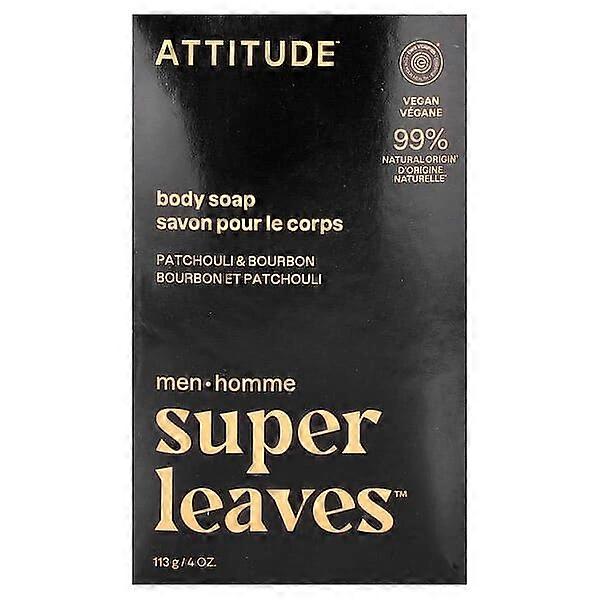 ATTITUDE, Super LeavesÃÂ¢ÃÂÃÂ¢, Body Bar Soap, For Men, Patchouli & Bourbon, 4 oz (113 g)