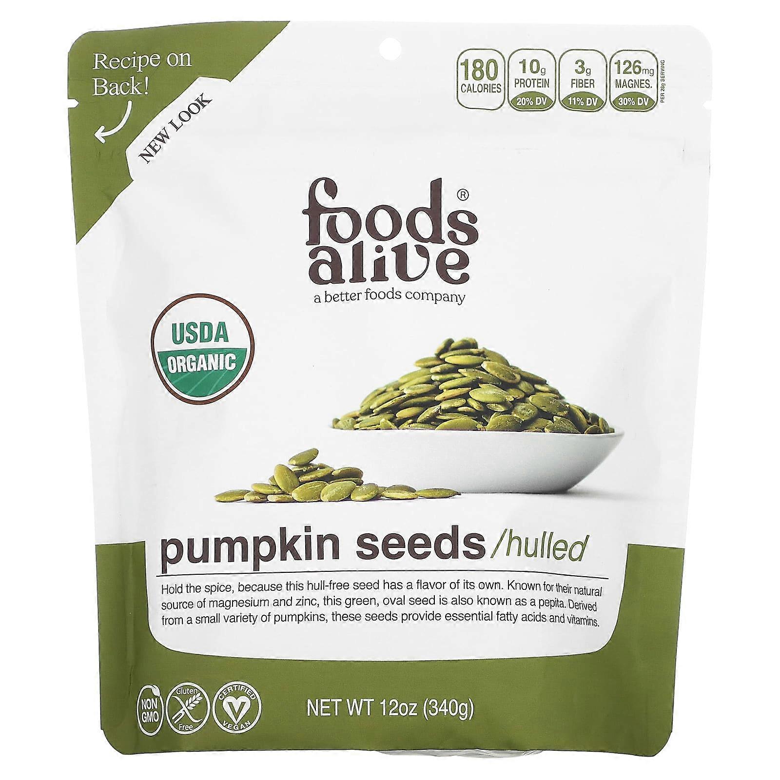 Organic Pumpkin Seeds, Hulled, 12 oz (340 g)