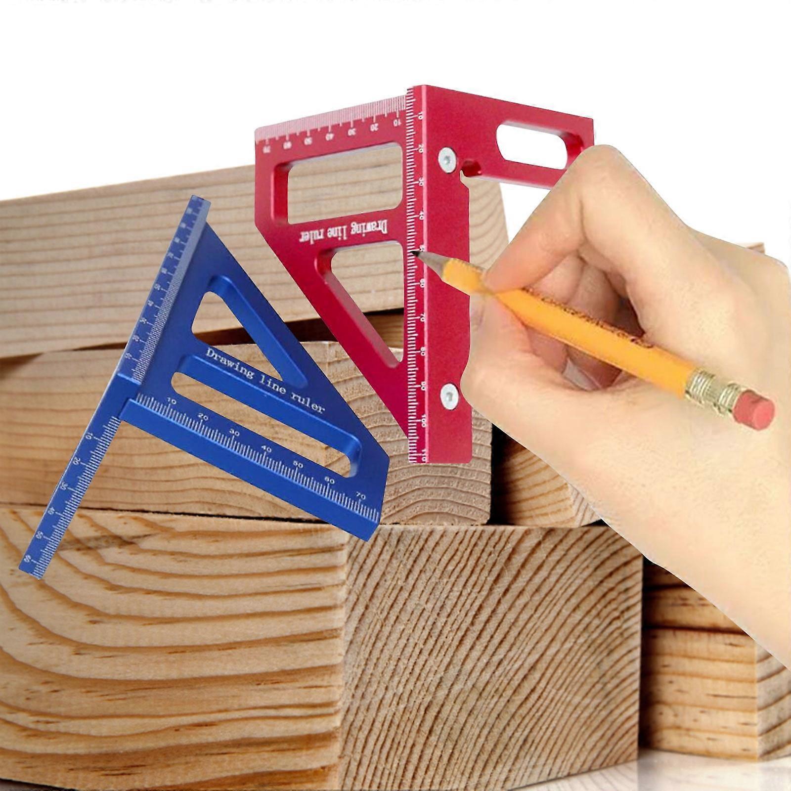 TOFOTL HFM 3D Multi Angle Woodworking Square Ruler 45/90° Aluminum Protractor - High-Precision Layout Tool