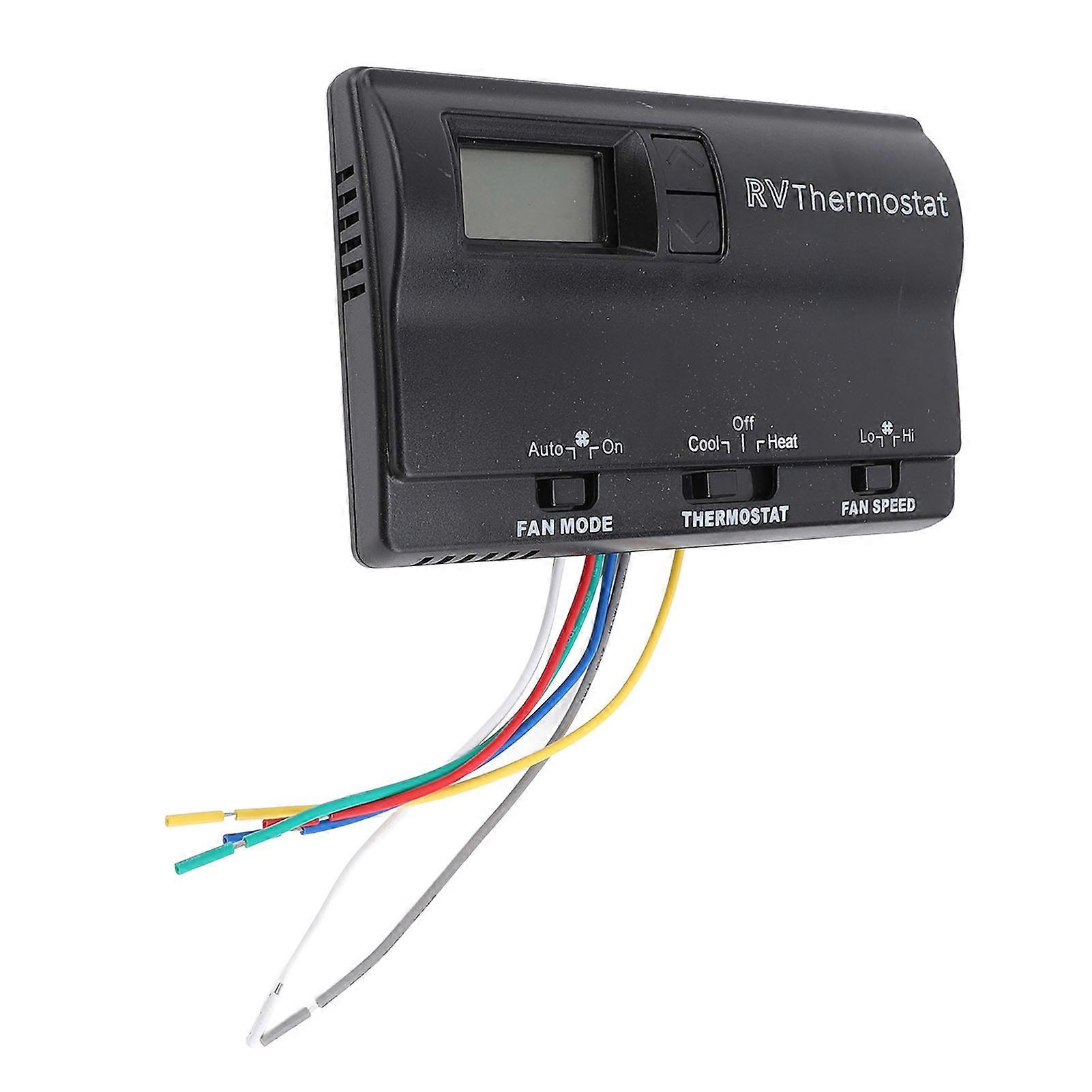 RV Digital Thermostat 3 Adjustment Modes Heating Cooling Wall Mounted Thermostat 83303362 for Coleman Black 