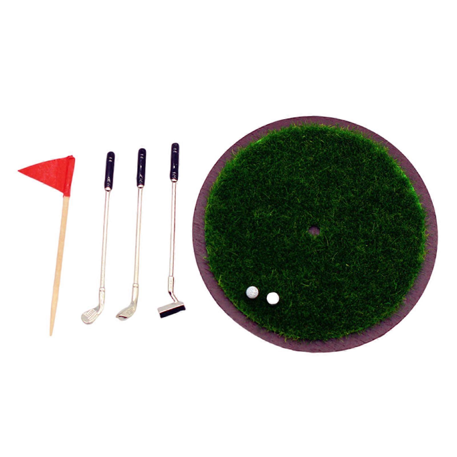 Interactive Doll House Golf Course Model Set With Realistic Grass Design For Doll House Scene Setting Miniature Decoration Multicolor