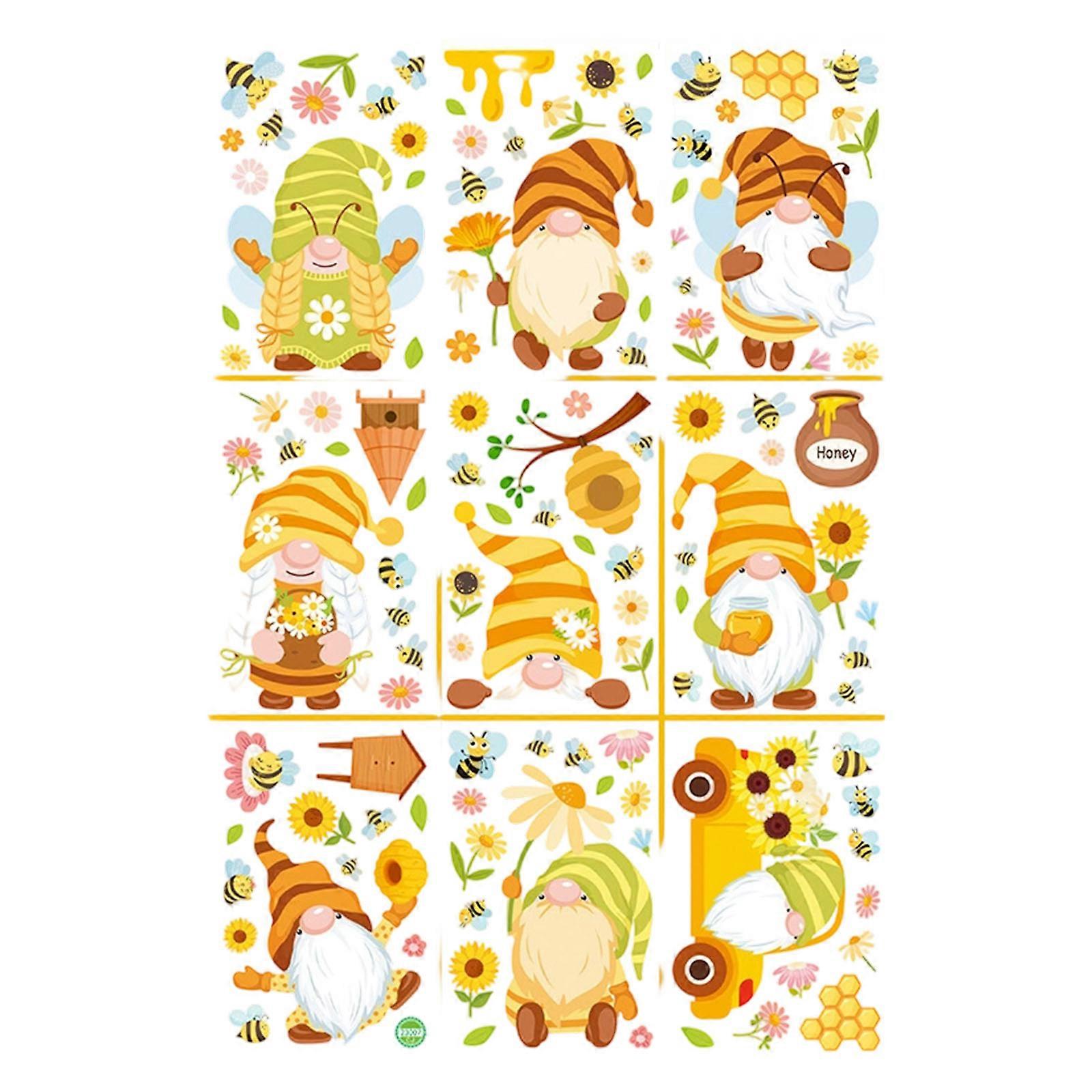 Reusable Window Decorations Spring Theme Multiple Flower Designs Safe Cling Sticker For Indoor Use Multicolor