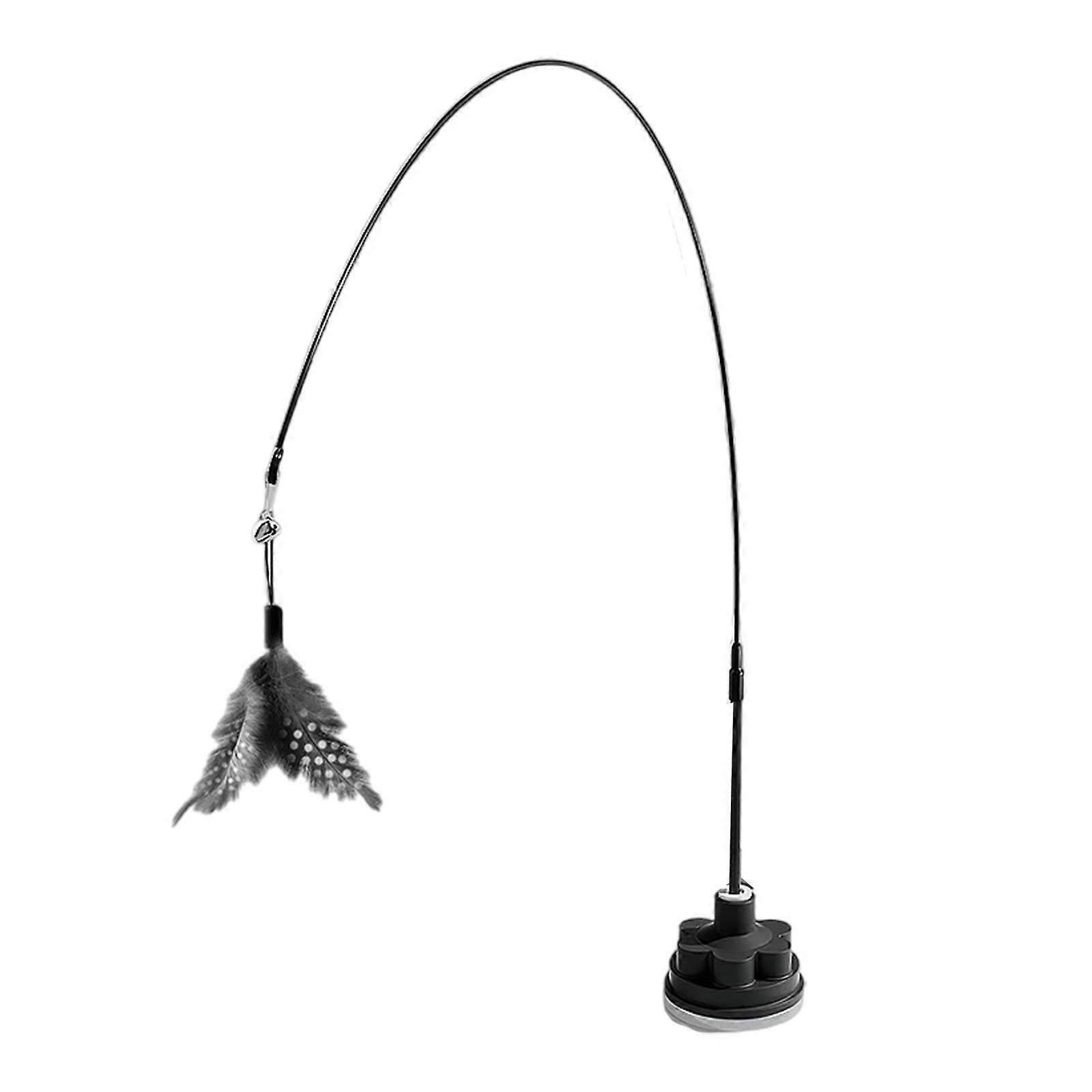 Suction Cup Cats Teasing Stick Toy With Feathered and 360 Rotating Design Safe For Kittens Entertainment Indoor Play Multicolor