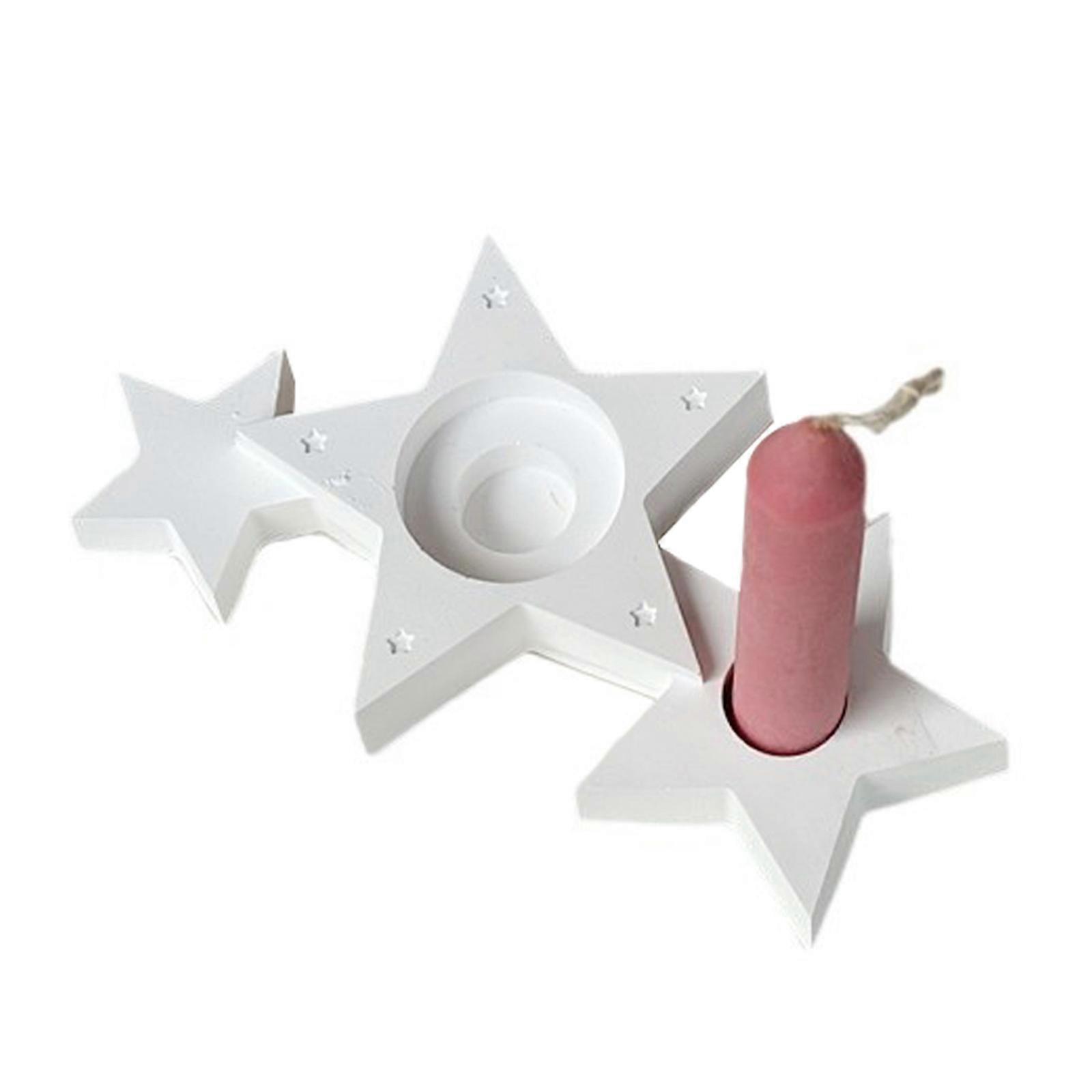 High Quality Silicone Candle Stand Mold Featuring Triple Star Designs Perfect For Crafting Distinctive Candle Holders Multicolor