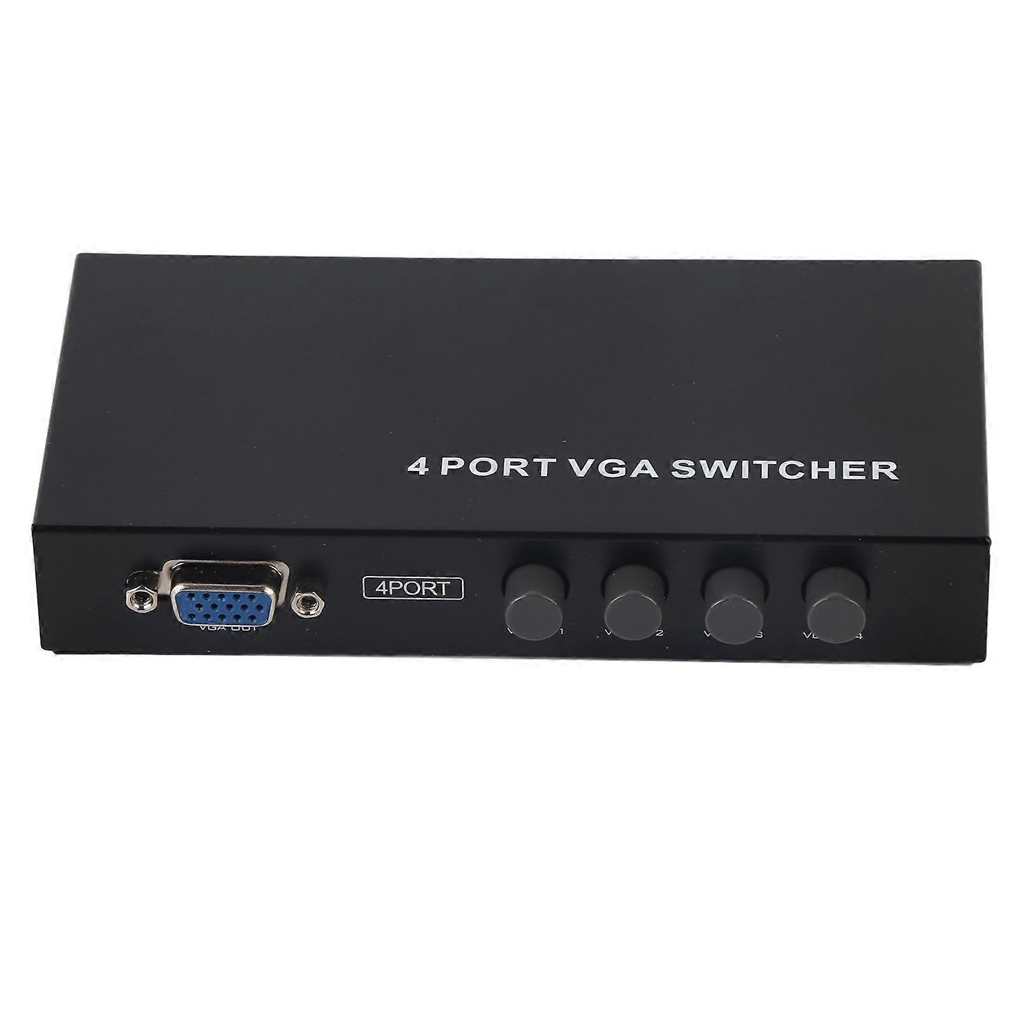 4 Port VGA Switcher SVGA Monitor Sharing Switch Box 4‑in‑1‑out for LCD PC TV Monitor