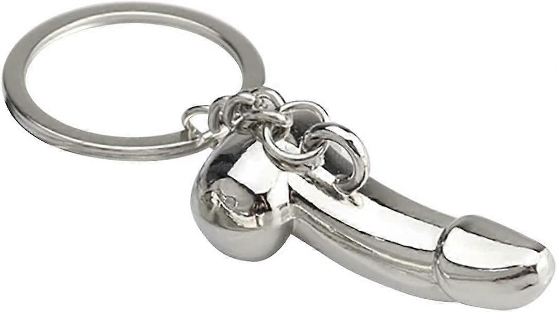 Imitation Aubergine Keychain with Fabric Pendant for Car Bag - Silver