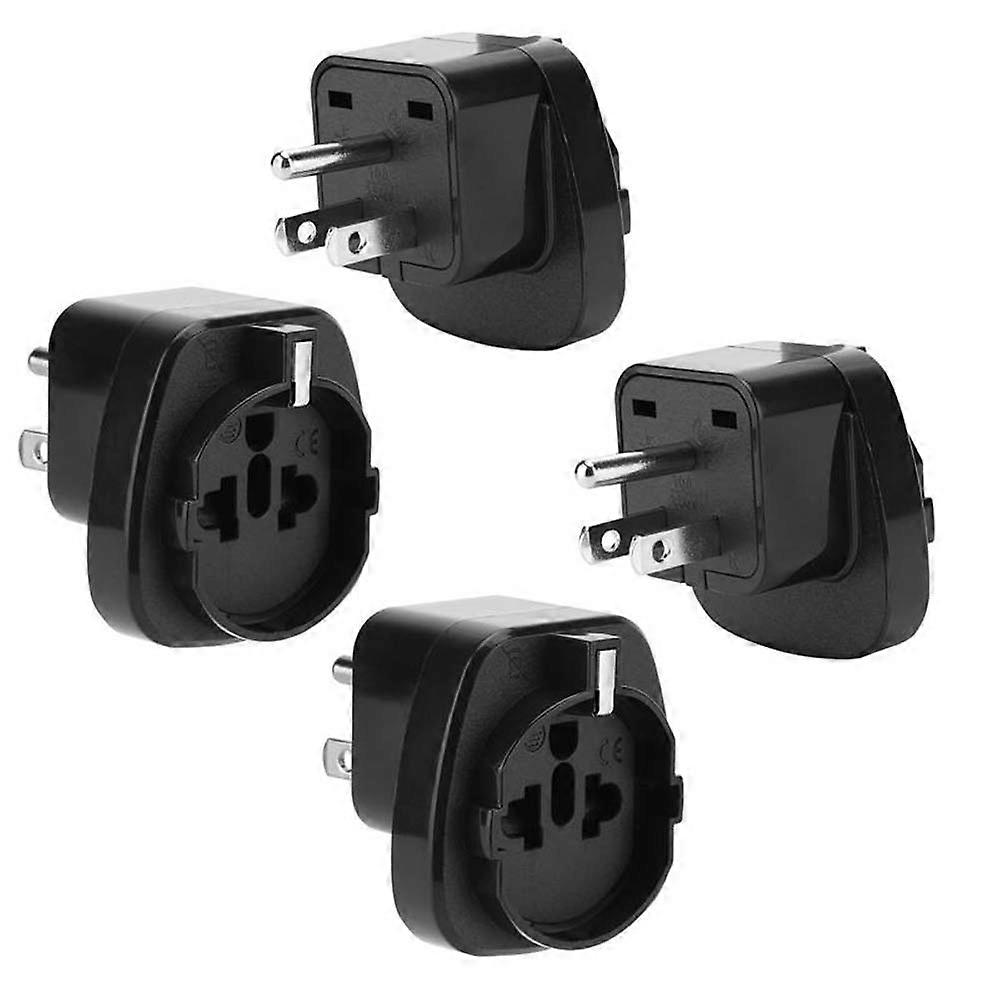 4x Socket Adapter - Set of 4 Type B to EU Schuko Sockets Power Adapter