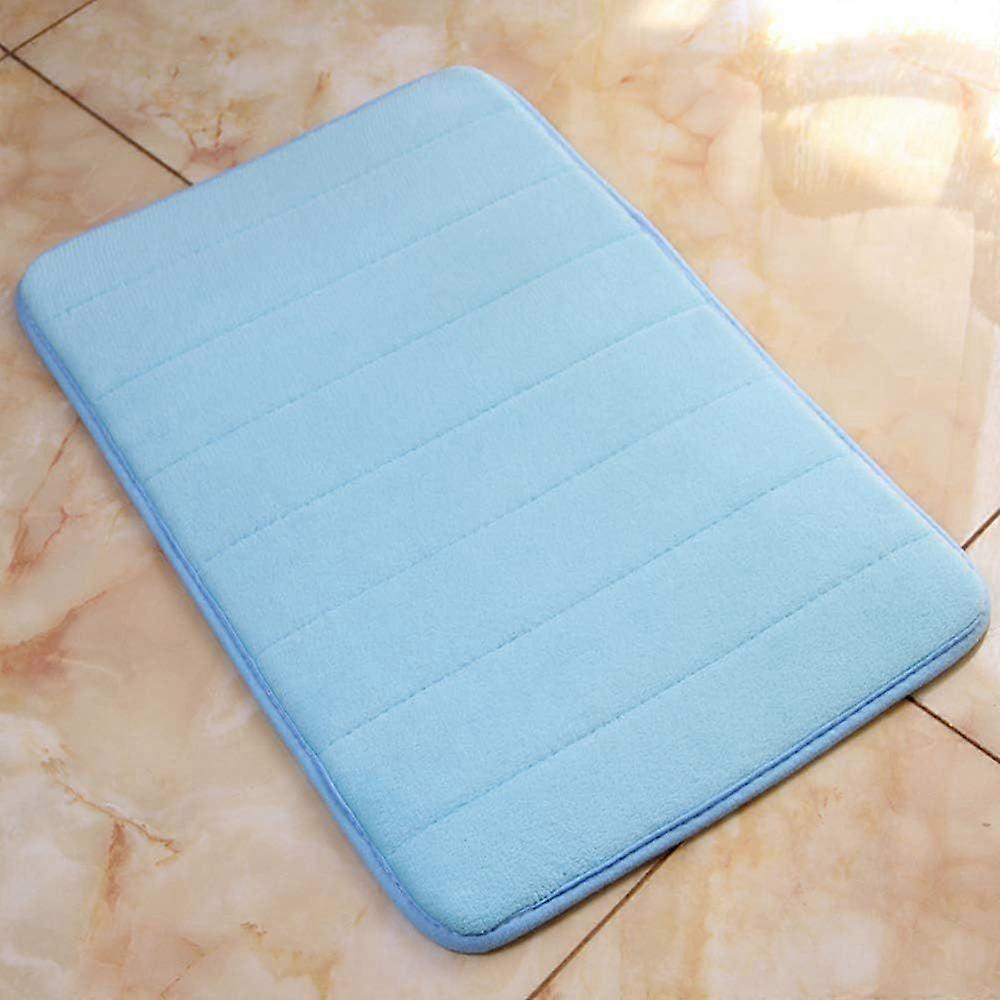Non-Slip Memory Foam and Microfibre Bathroom Mat, Microfibre, 30 x 50 cm(1pcs, blue)