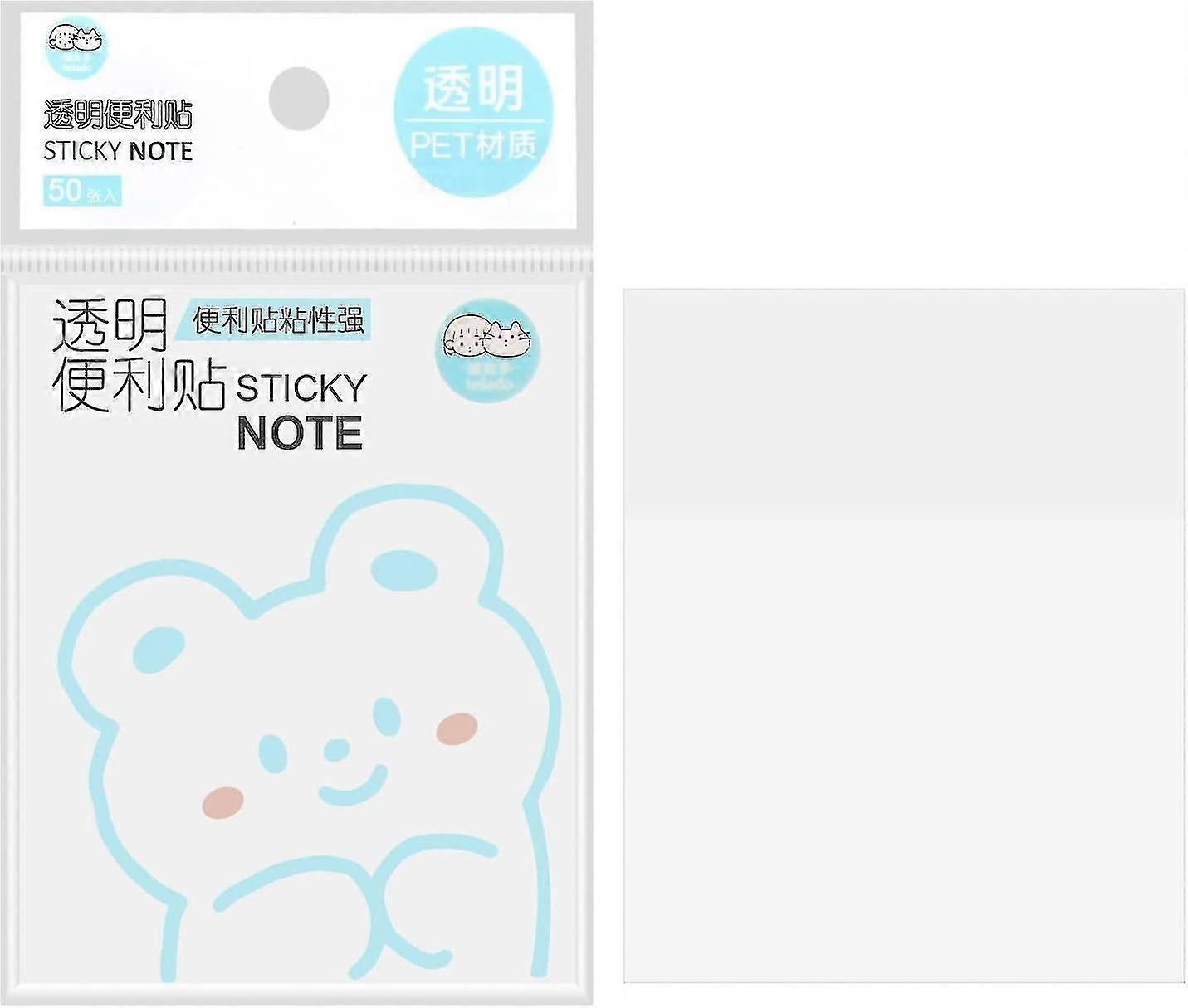 Transparent Sticky Notes - 100 Sheets 3 X 4 Inch Clear Self-stick Note Pad, Waterproof Memo Pad