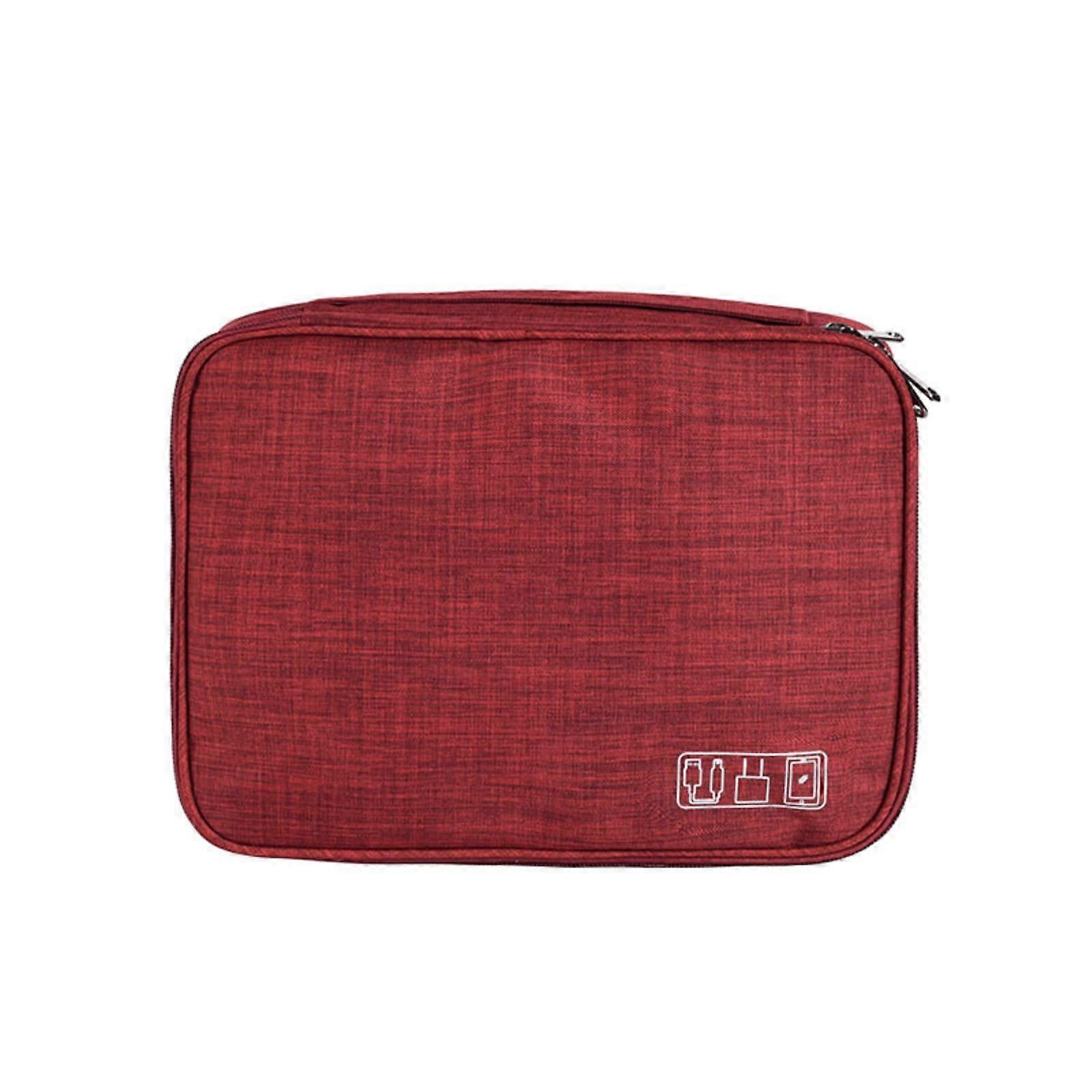 Digital Waterproof Storage Bag For Headphone Cables, Charging Cords, And Data Lines, Red, Shockproof