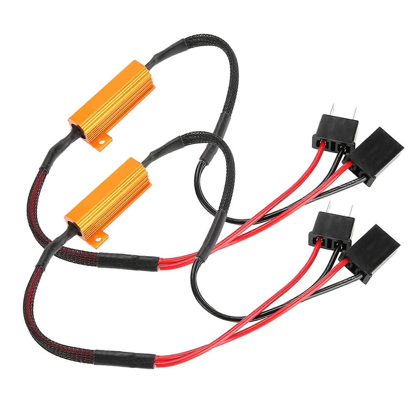 2Pcs Car LED Decoders for H7 Headlight Anti Hyper Flash No Error Load Resistor Wiring