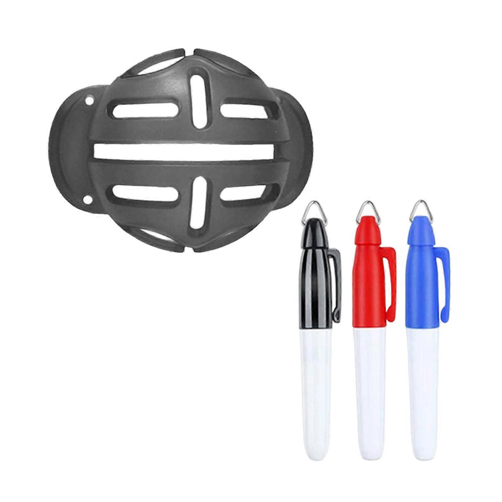 Portable Golf Ball Liner Marker With 3 Pens Golf Ball Putting Alignment Marking Tool Putt Positioning Marker Enduring Multicolor