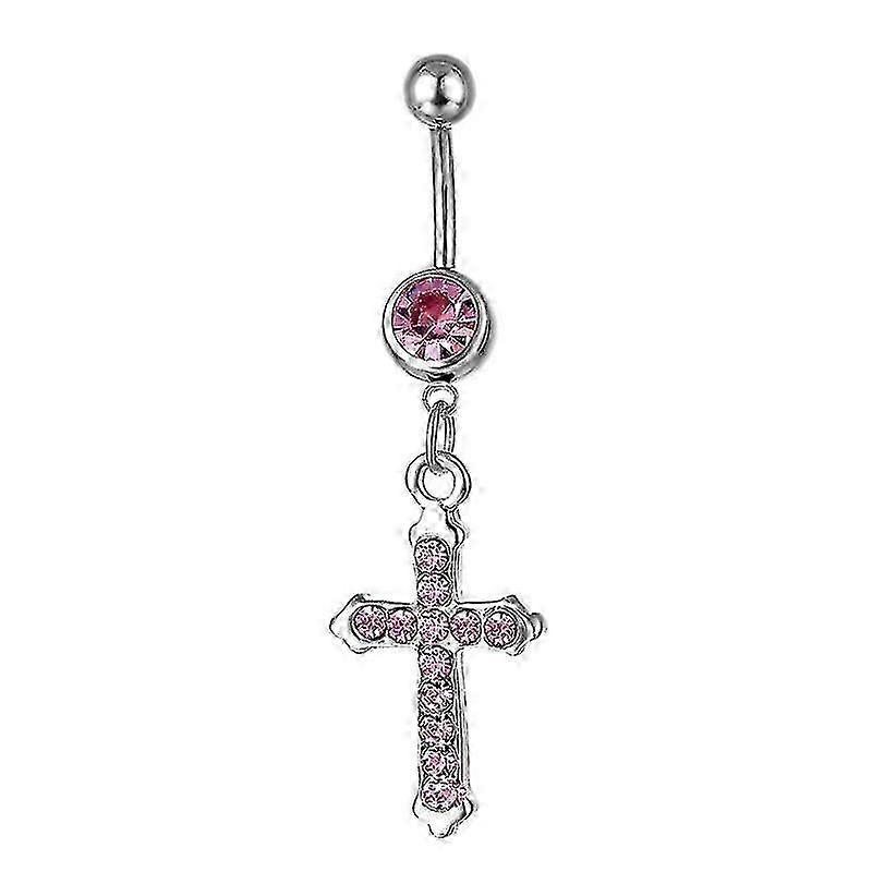 Diamond Cross Navel Buckle Piercing Jewelry