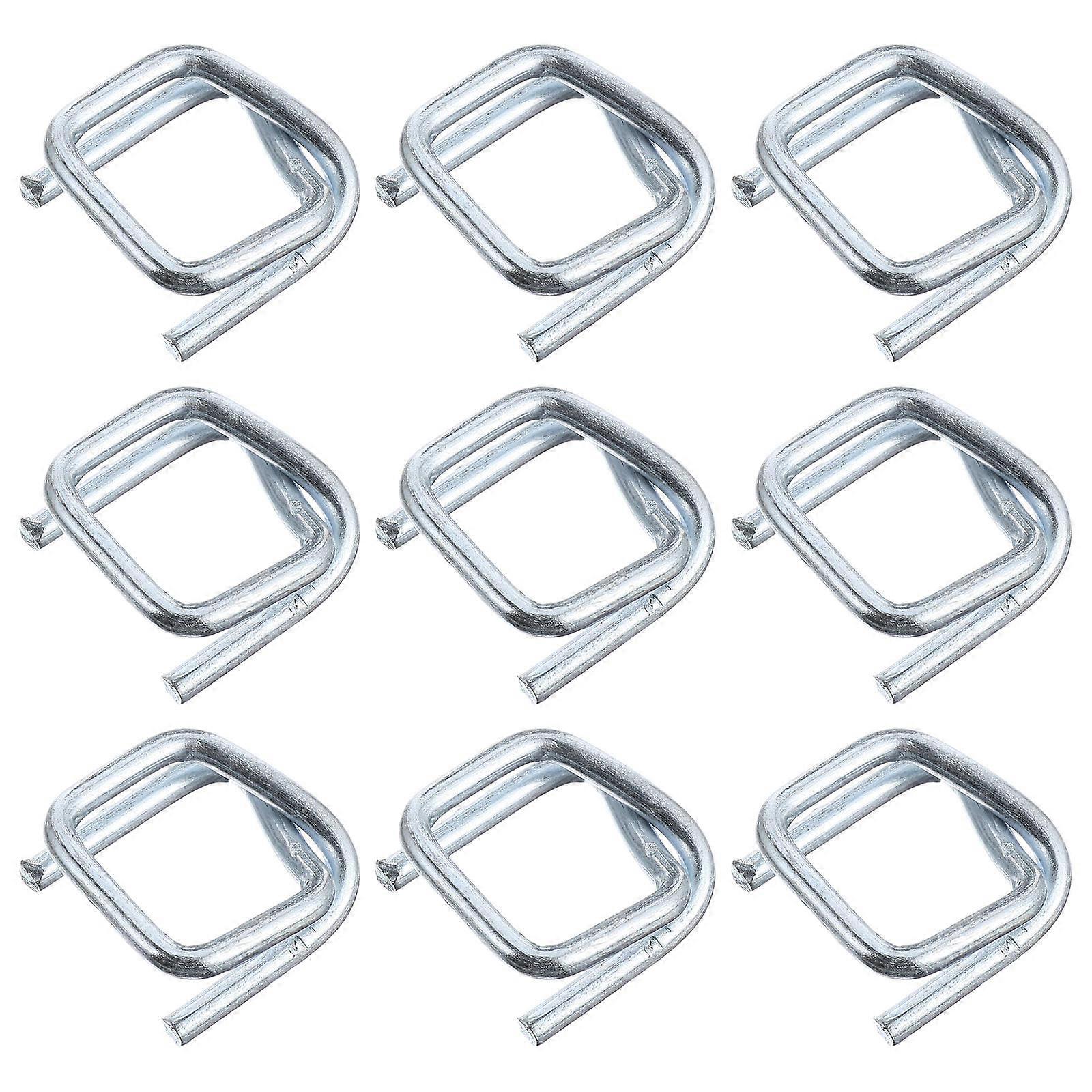 100Pcs Heavy Duty Strap Wire Buckles Package Clamps Packaging Accessory (Silver)
