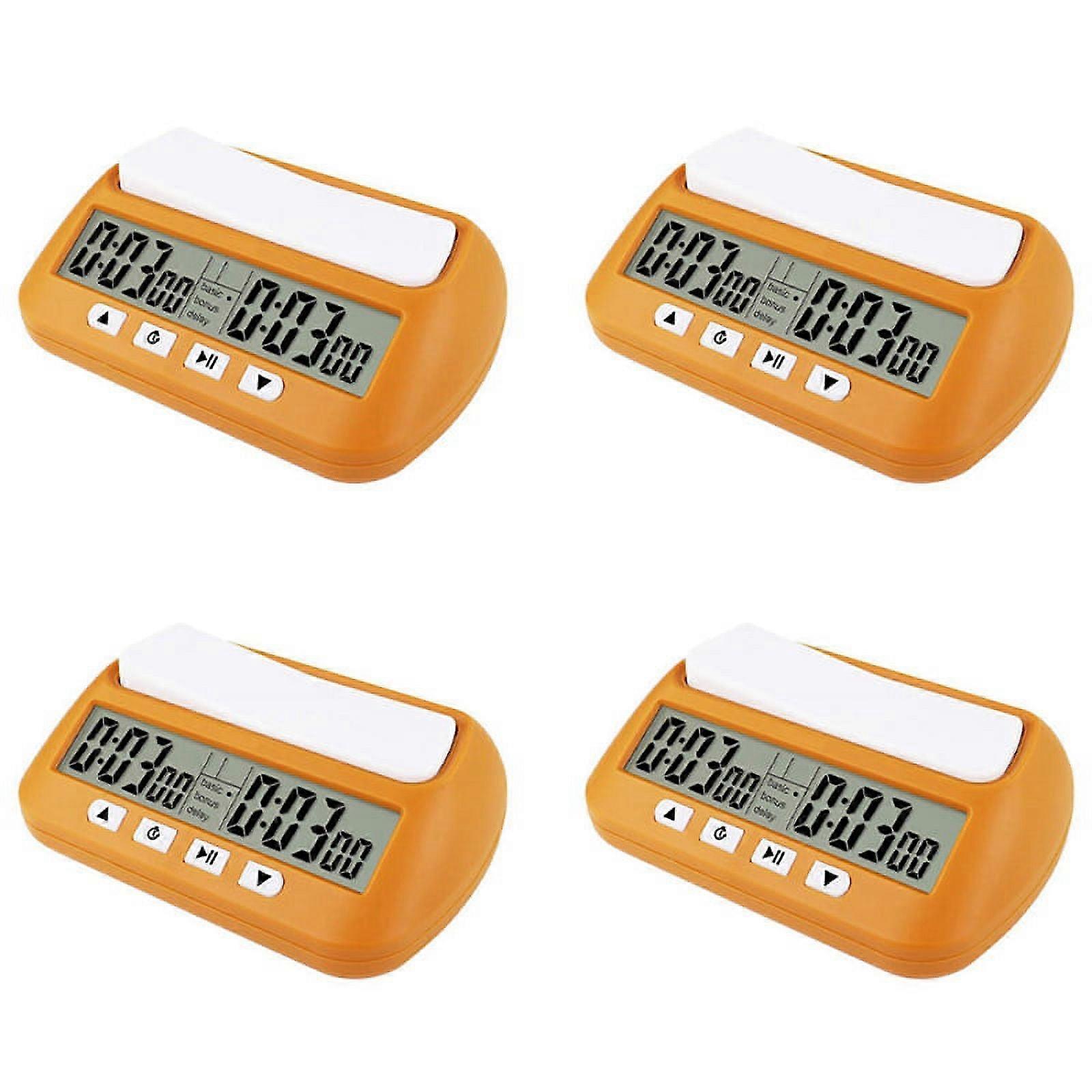 4X Chess Clock, Digital Chess Timer & Game Timer, 3-In-1 Multipurpose Portable Clock Yellow