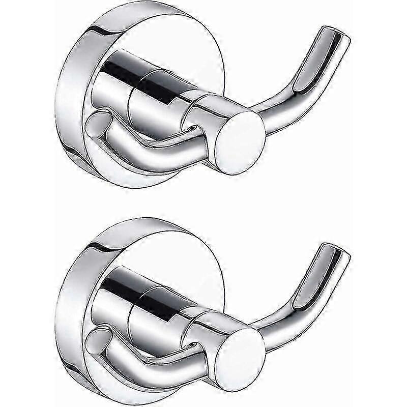 Chrome Double Towel Hooks Set - Ideal for Hanging Robes, Towels, and Coats