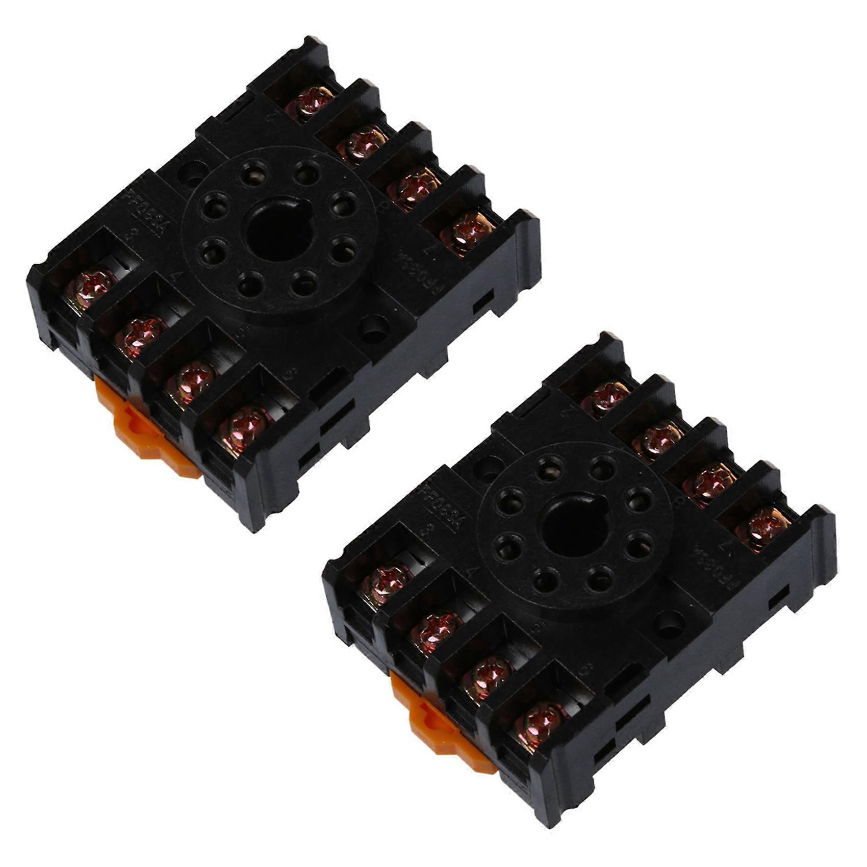 2X 8 Round Pin 8-Pin PF083A Relay Base Socket