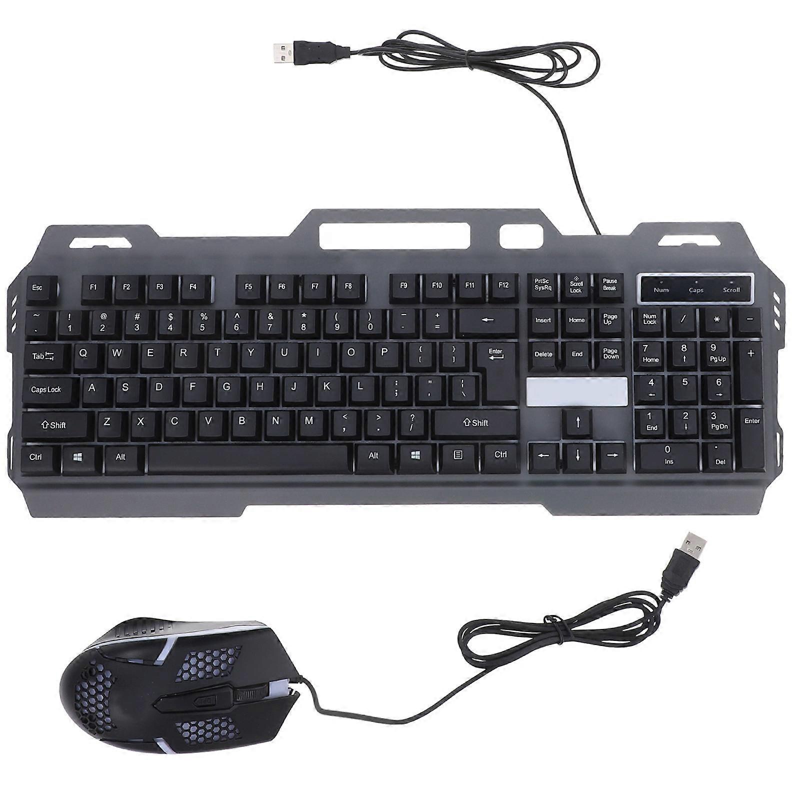Gaming Accessories Computer Gaming Keyboard Mouse Set Floating Keycap Black Waterproof 1 Set