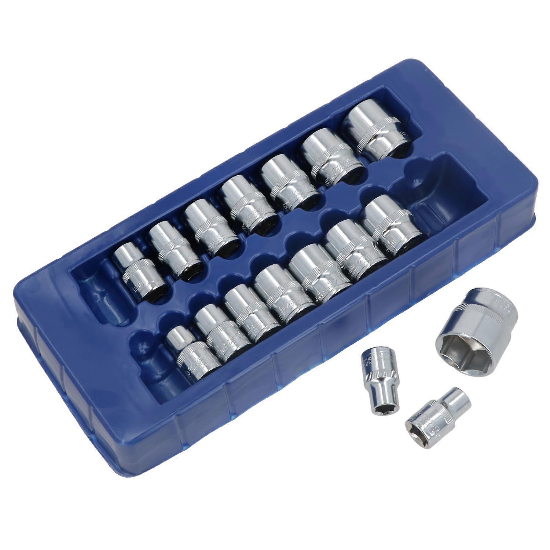 1/2" Drive Shallow Metric MM Sockets Single Hex 6 Sided 10mm - 30mm 17pc