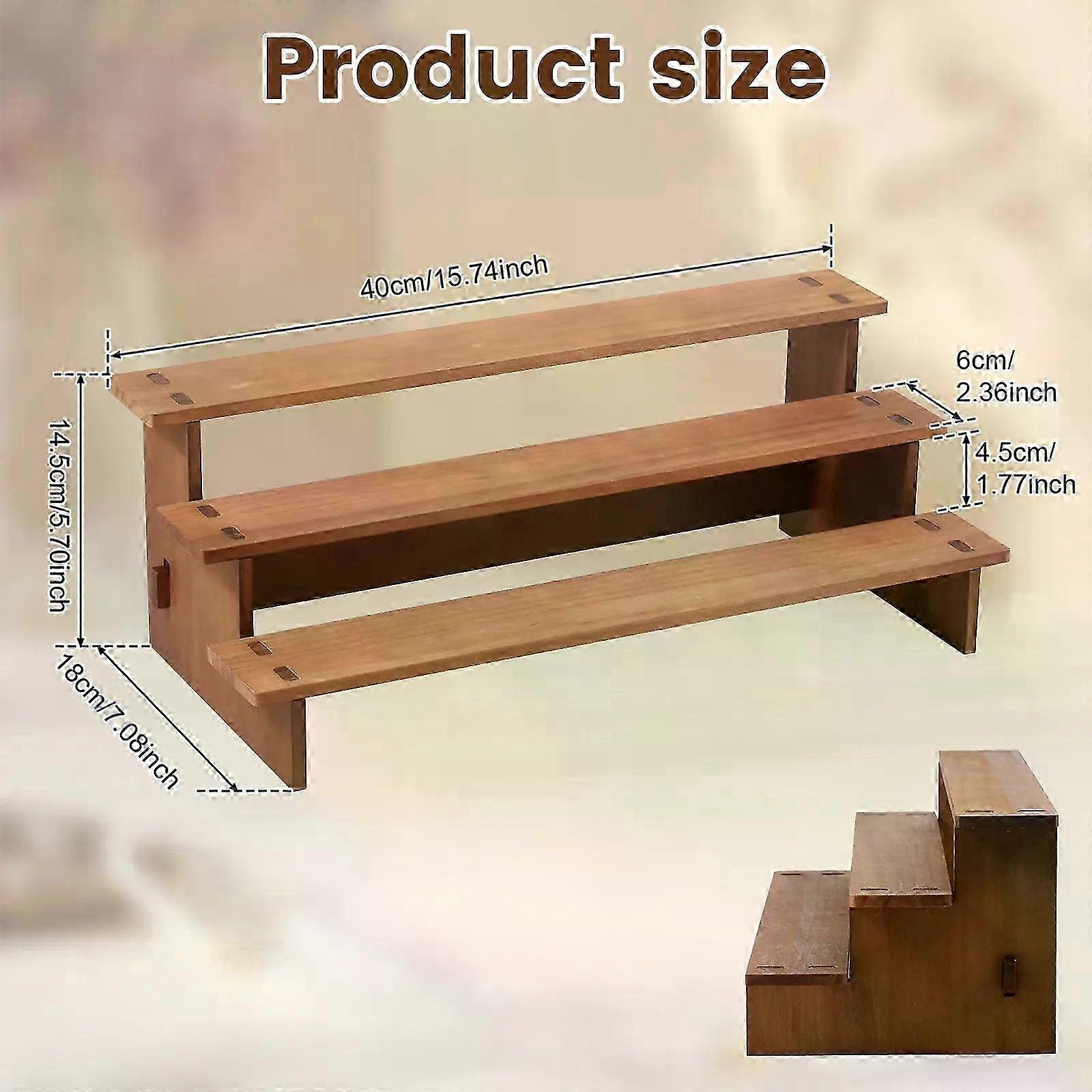 3 st trädisplayhöjare 3 storlekar displayhöjare parfymdockor samlarobjekt organizer trä displayhylla för bröllopsfestdekor