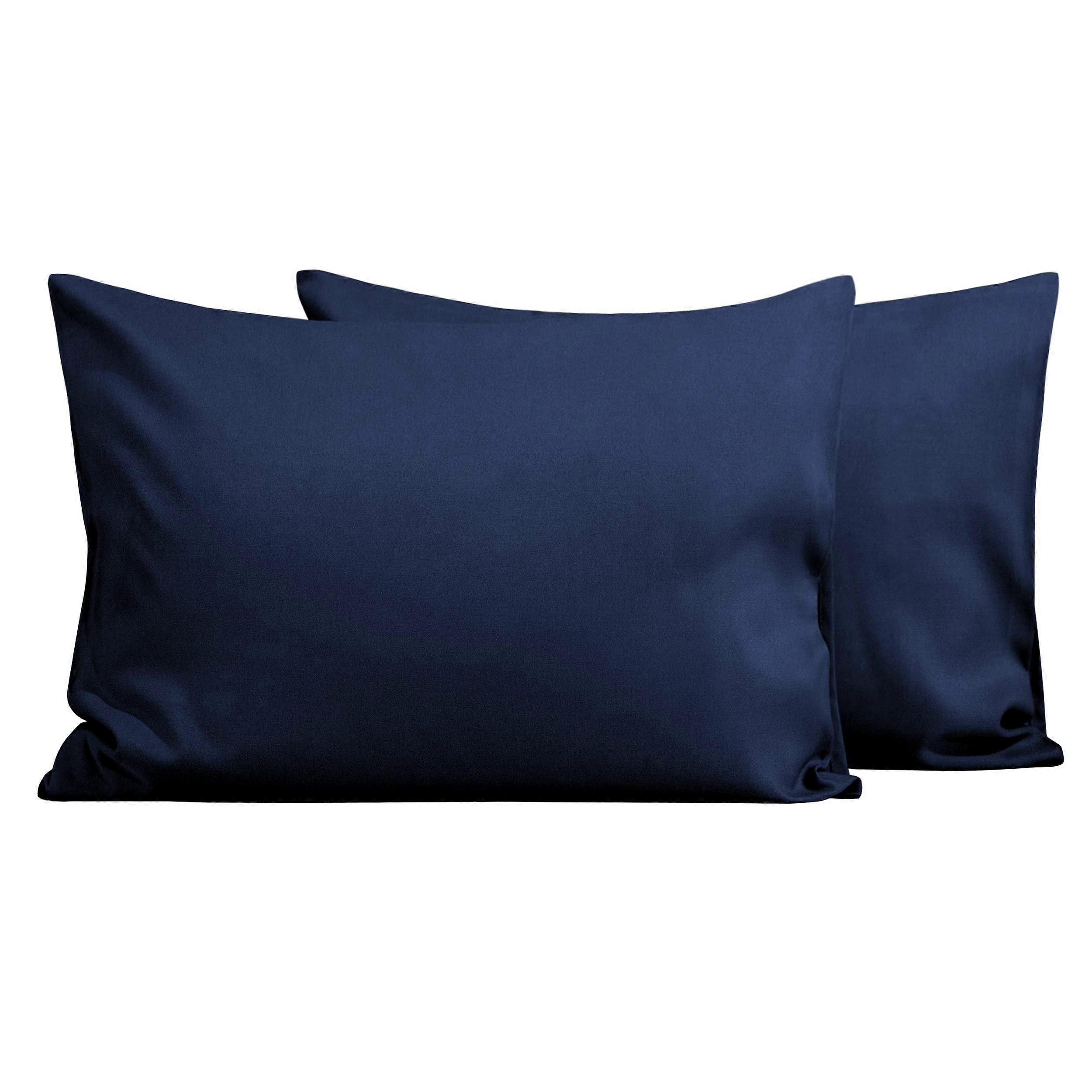 2 Pack 14x20 Toddler Pillowcase Set, Soft Microfiber Pillow Covers with Envelope Closure, Navy
