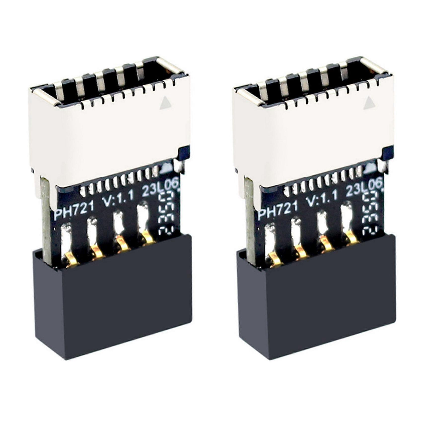 2X Motherboard USB2.0 9Pin to TYPE-E Female Adapter Chassis TYPE-C Socket 9-Pin USB 2.0 Extender Card