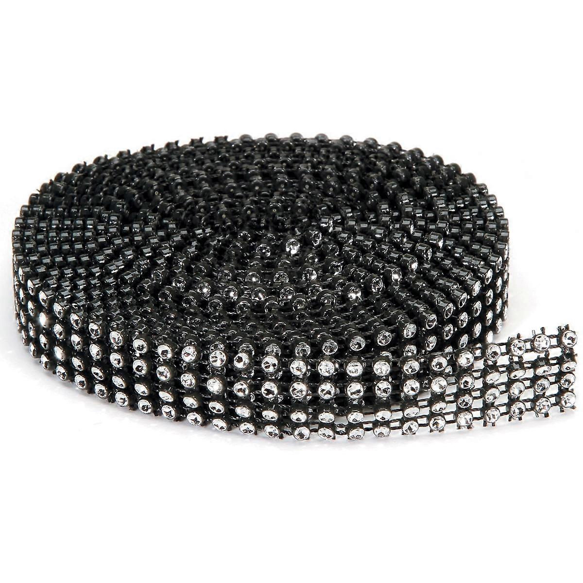 Bling On A Roll 3mm X 3Yards 4 Rows Black and Silver