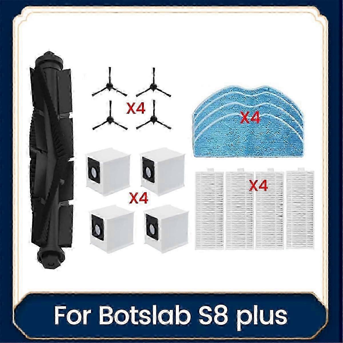 17pcs Replacement Roller Filter Kit Compatible with Botslab S8 Plus Robot Vacuum Cleaner