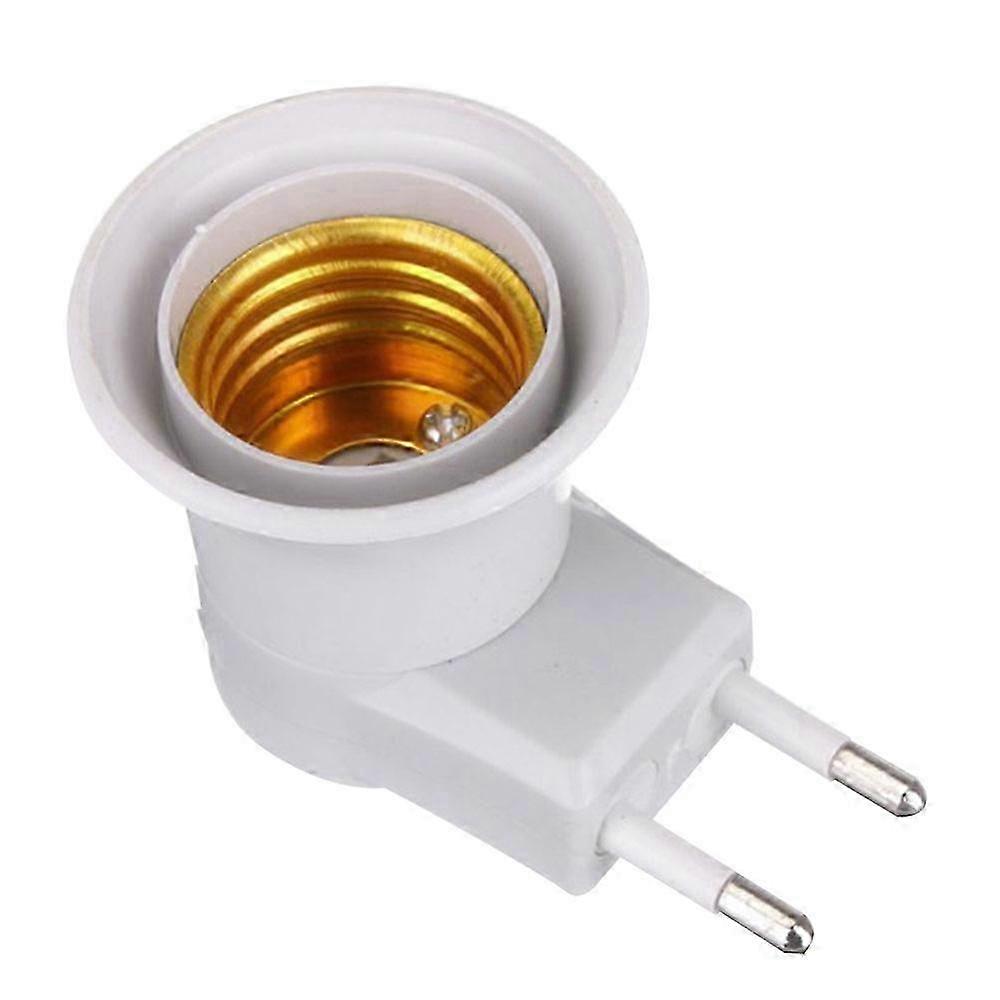 Compact night light with socket base, plug adapter featuring on-off switch.