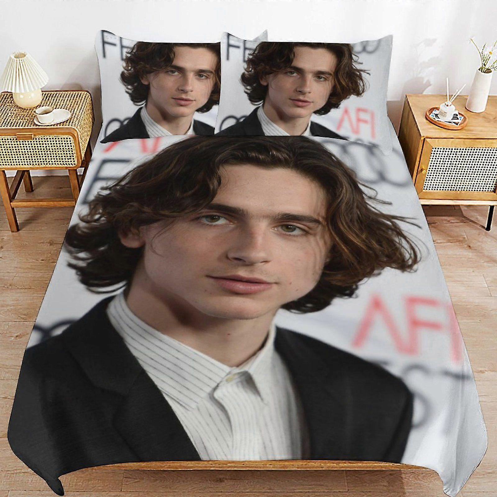 1384XB Timothe Chalamet Complete Bed Solution Long Thread Use Durable Zip Soft Touch Duvet Cover Sets Practicality KL1384
