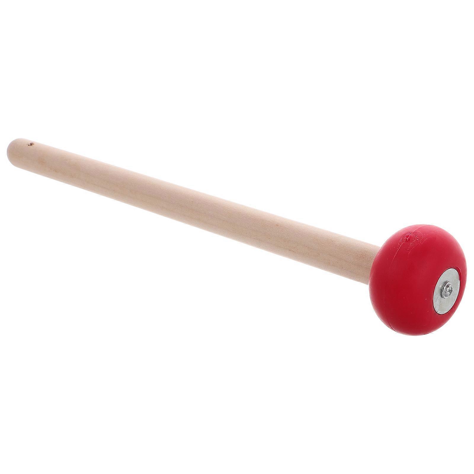 Red Wooden Mallet for Gong Comfortable Rubber Tip Mallet