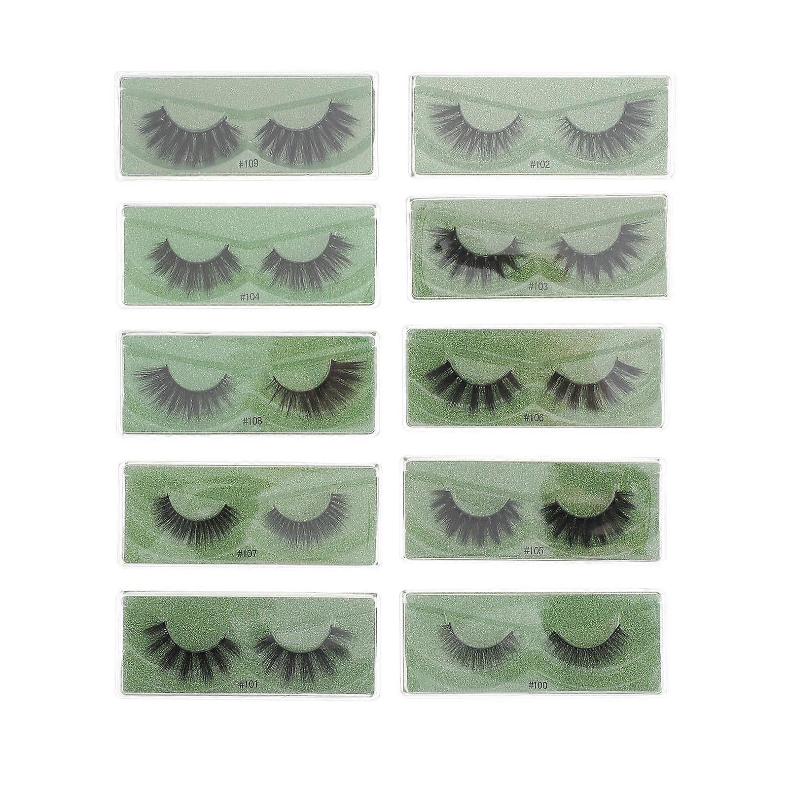 Mixed Eyelashes Faux Lashes for Makeup 10Pairs Different Styles