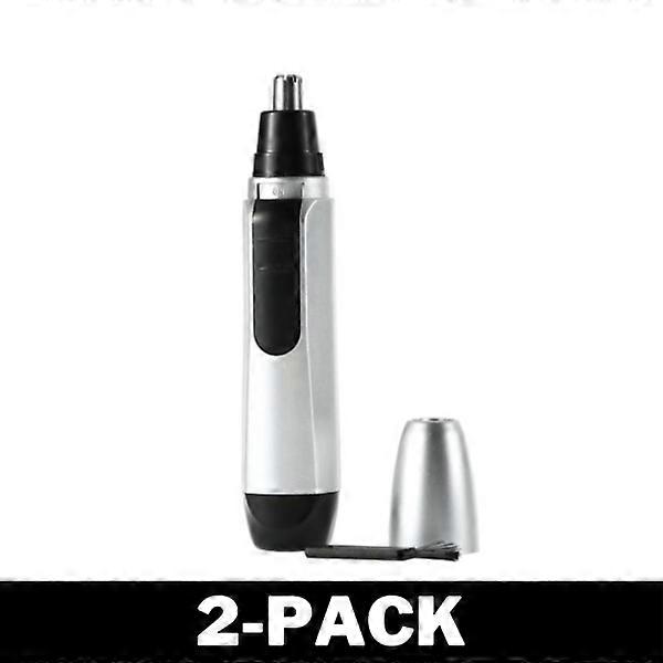 Smooth and Effective Nose Hair Trimmer Silver/Black 2-Pack