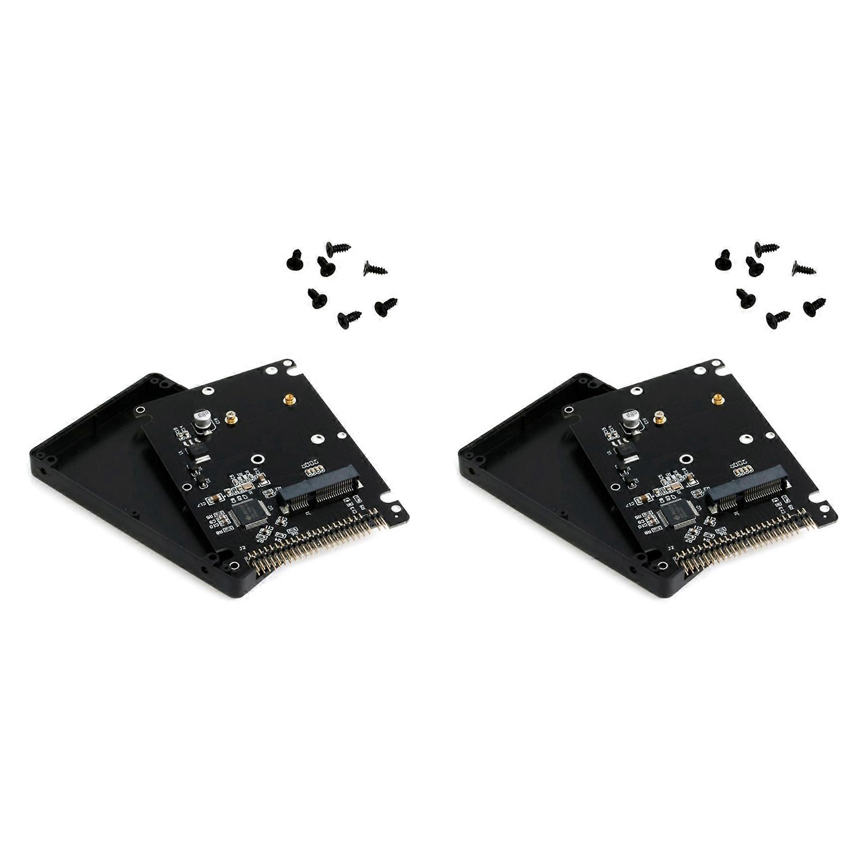 2X MSATA to 2.5 Inch 44PIN IDE HDD SSD Adapter MSATA to PATA Converter Adapter Card with Case