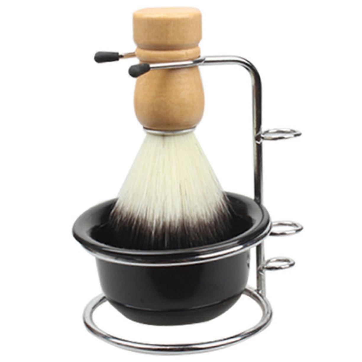 Shaving Brush Set with Bowl and Stand, Ergonomic Grip, Soft Durable Bristles for Wet Shaving Kit