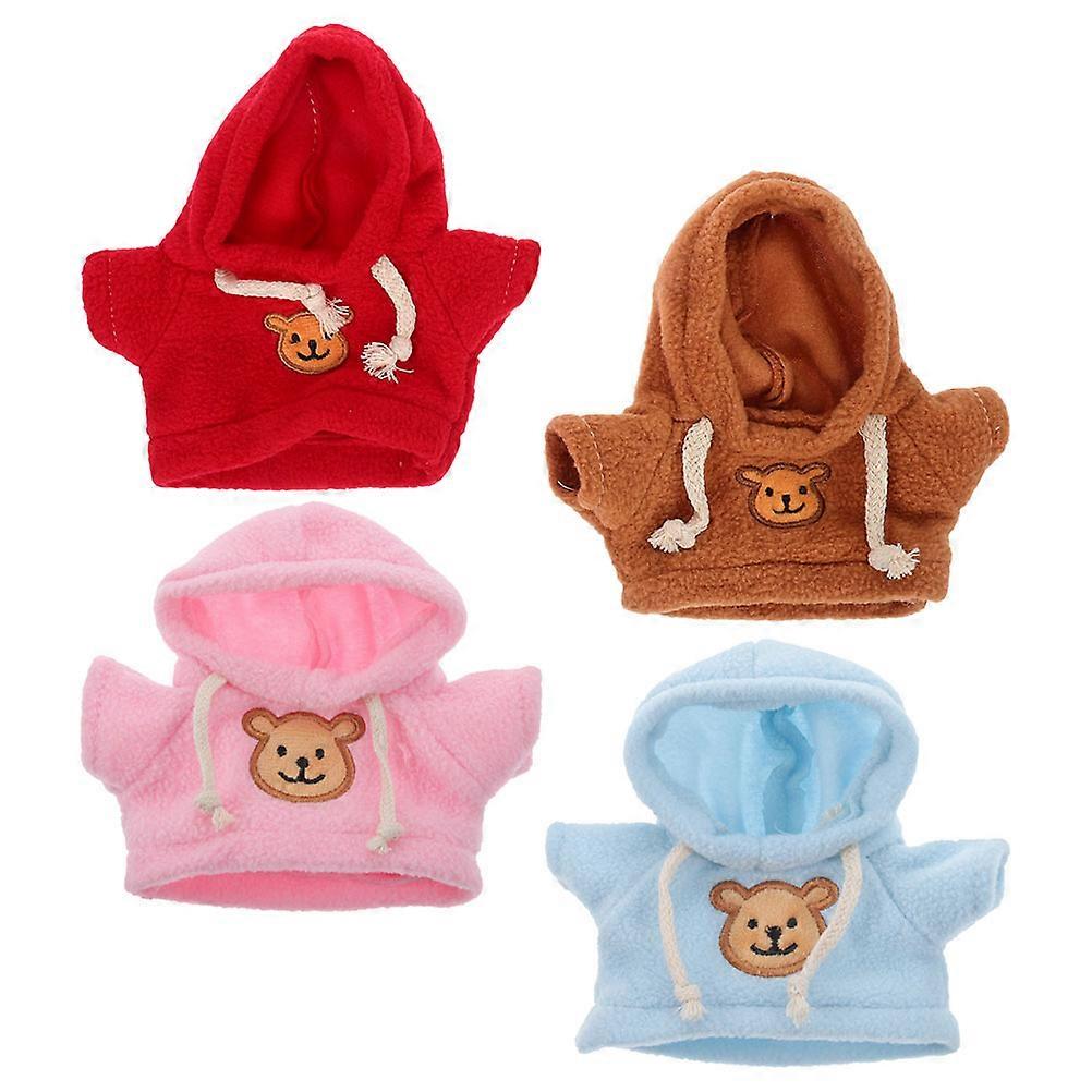 Replaceable Bear Doll Clothes Bear Costume for Decoration 4Pcs Assorted Color Fabric