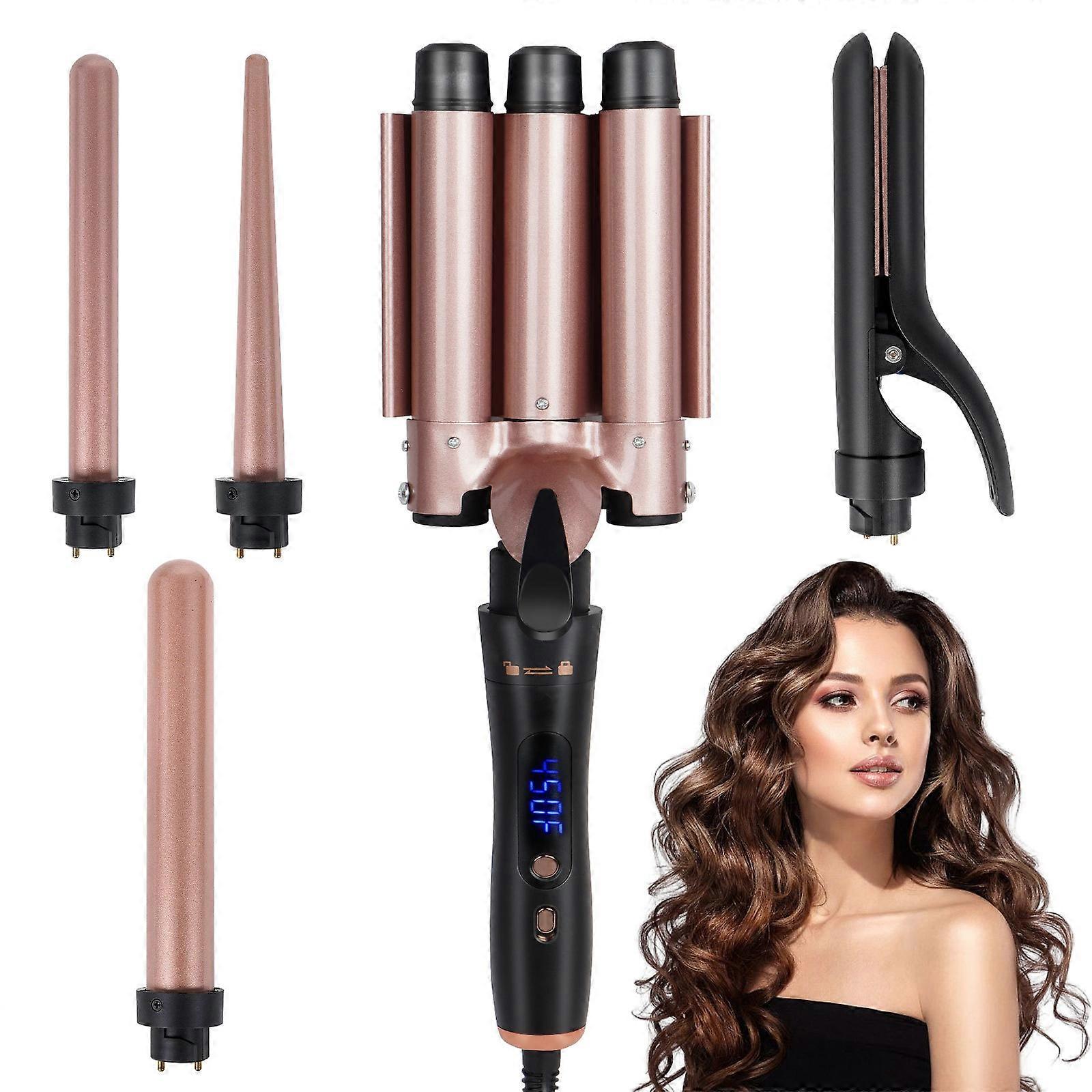 Multi-head curling iron 8-in-1 interchangeable head curling iron set, detachable and combinable multi-barrel straightener and curler