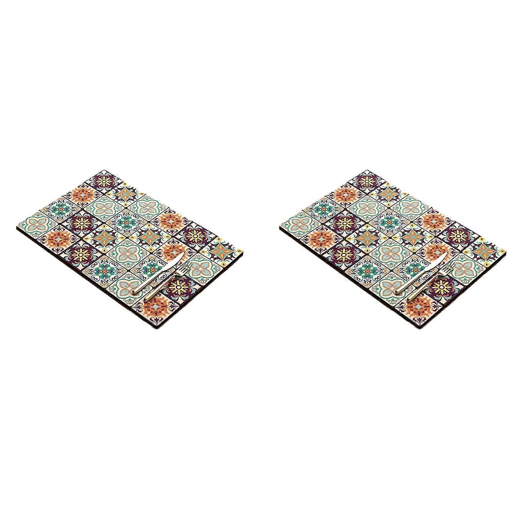 2X Retro Quick-Drying Water-Draining Mat for Kitchen Bar Countertops