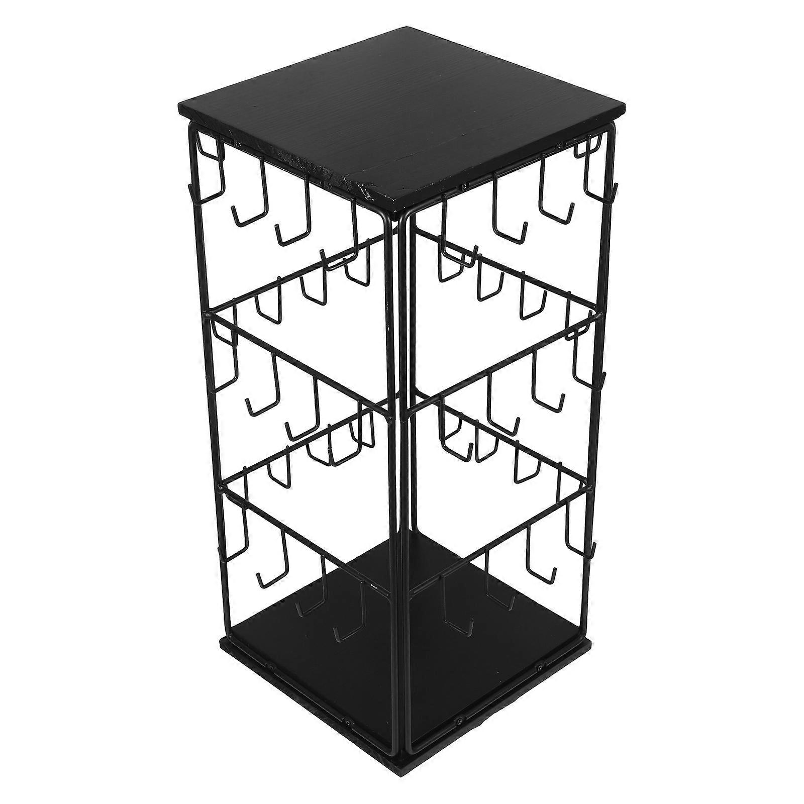 Jewelry Display Wooden Earring Organizer for Display Use Rotating Stand