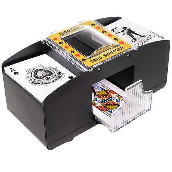 Card Shuffler - Fast and Portable for 2 Decks Black