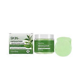 Peeling-Pads aus Gaze mit Grüntee – Peeling- und Straffungspads mit PHA, Rotwein und Hyaluronsäure – Für weiche und geschmeidige Haut – 30 Pads