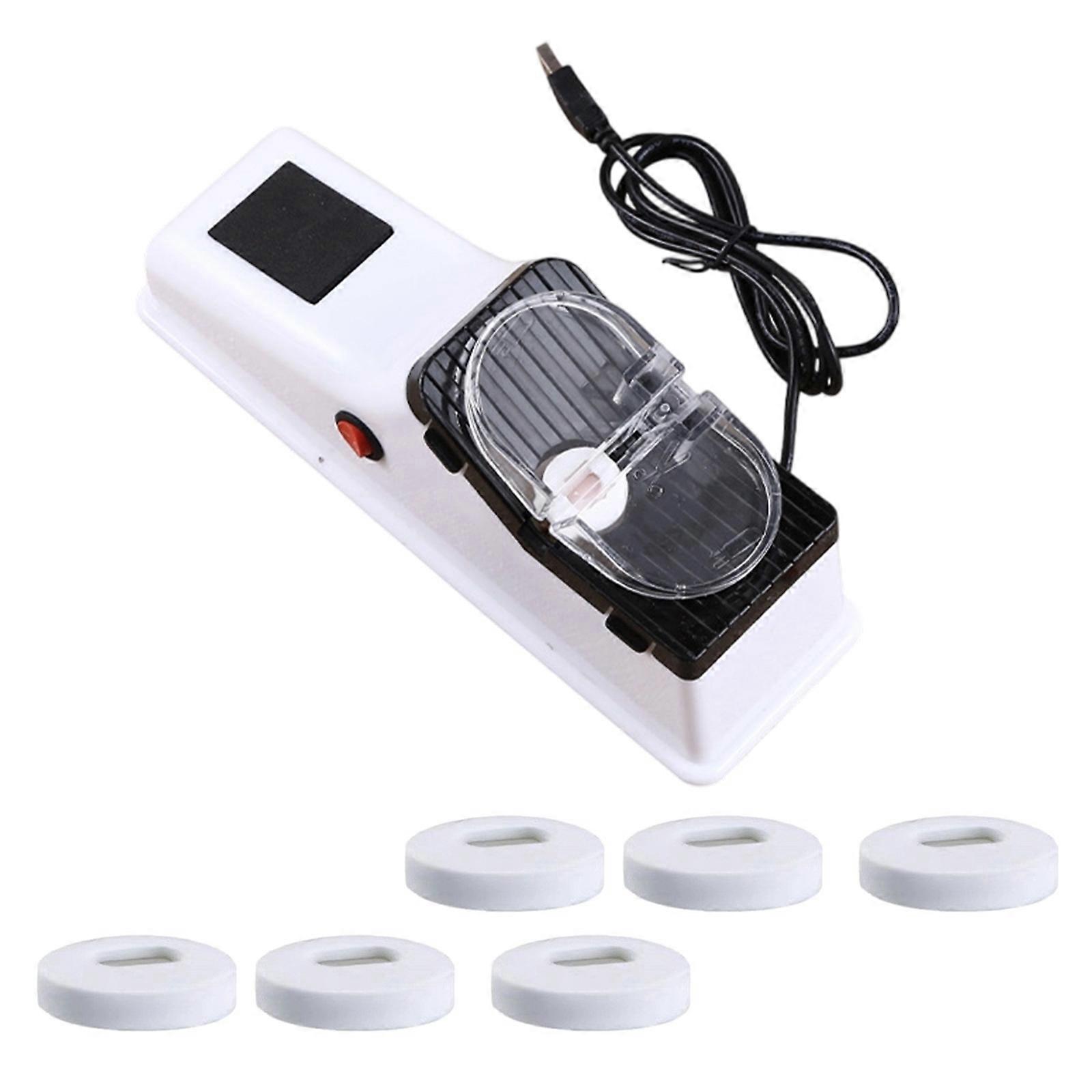 Electric Blade Sharpener Double Sided Blade Sharpener with 6 Grinding Discs Kitchen Cooking Accessory USB Charging Cable  White