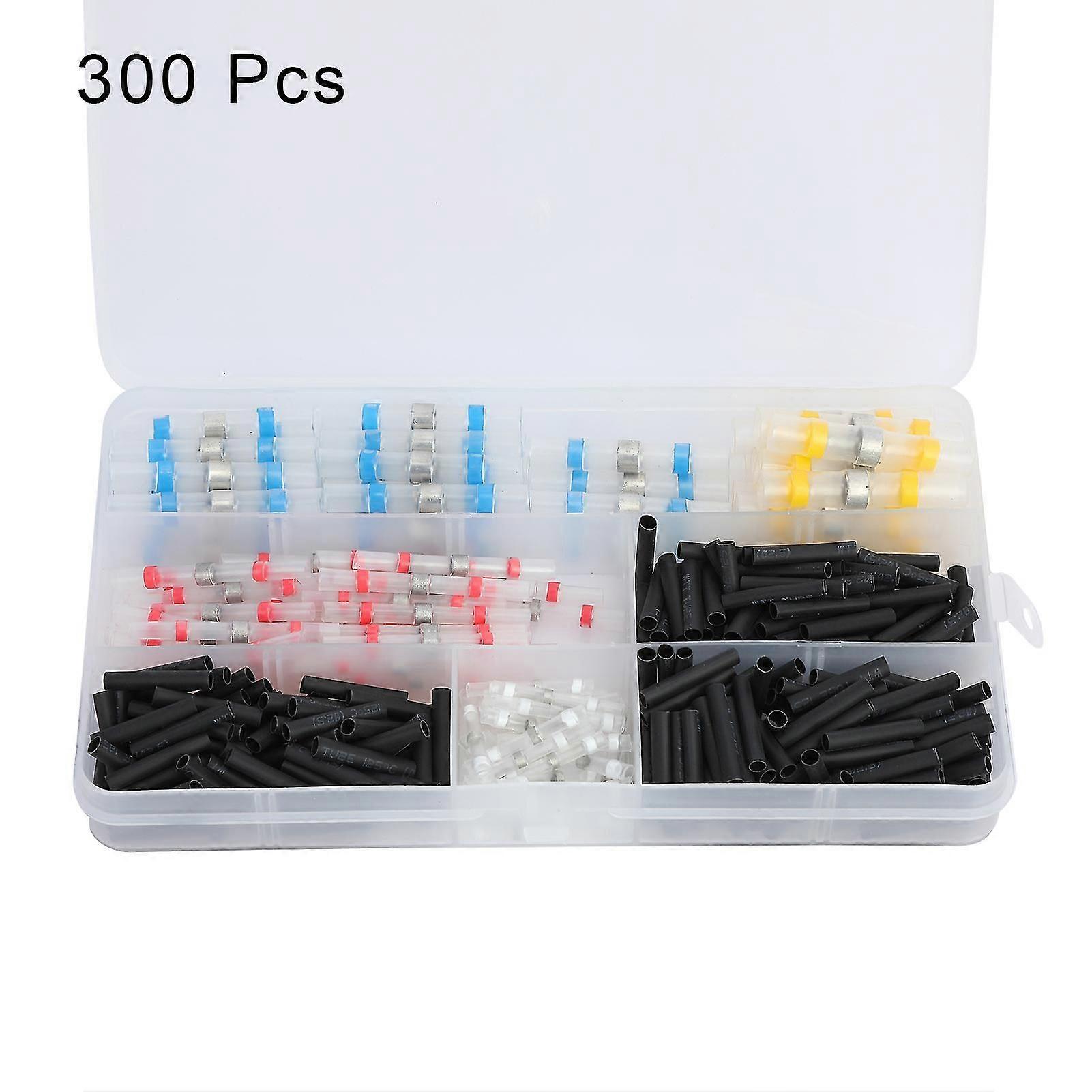 300pcs Butt Connector Fine Workmanship Different Specifications Widely Used Multiple Heat Shrink Butt Heat Shrink Tube Kit For Electrical Repai