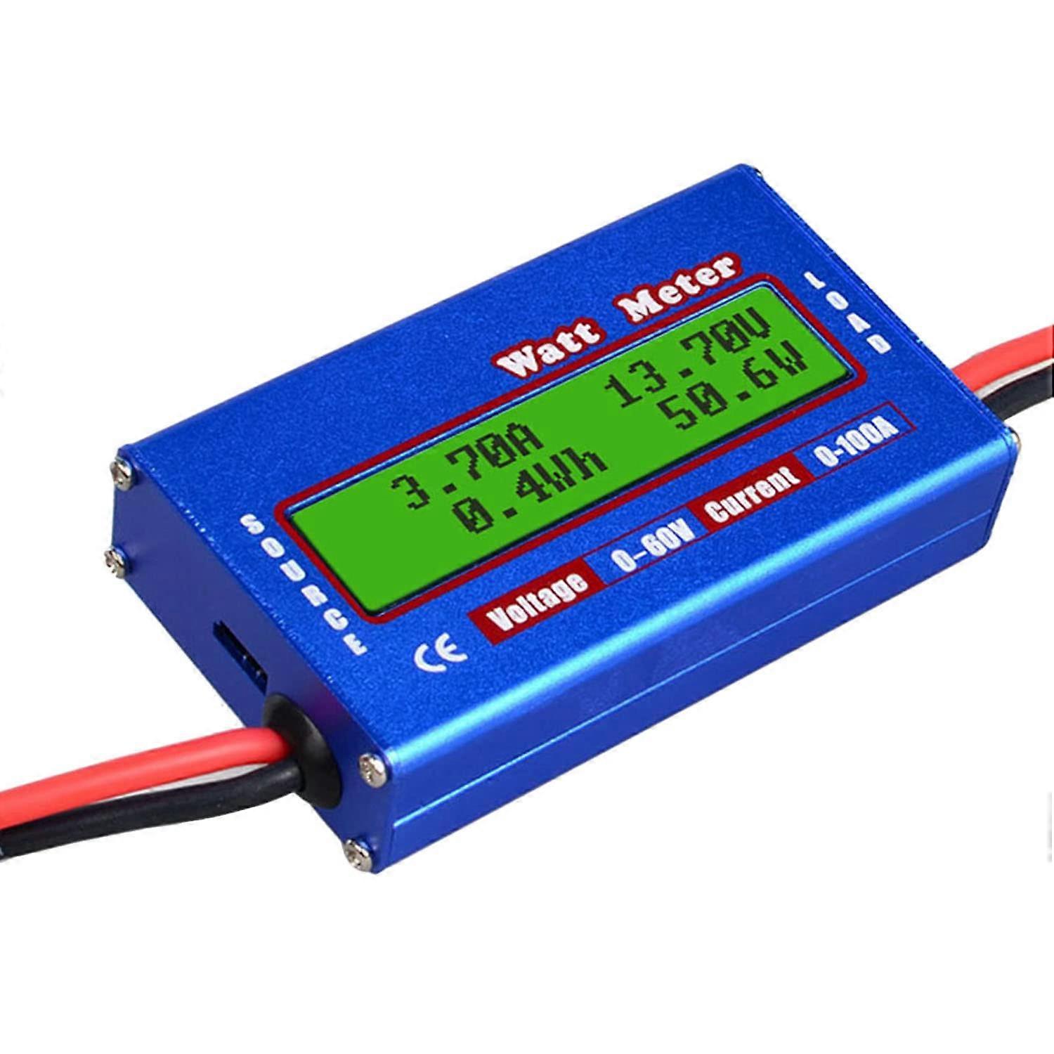 RC Watt Meter 100A Digital LCD Power Analyzer with RealTime Voltage Display for 12V48V Systems